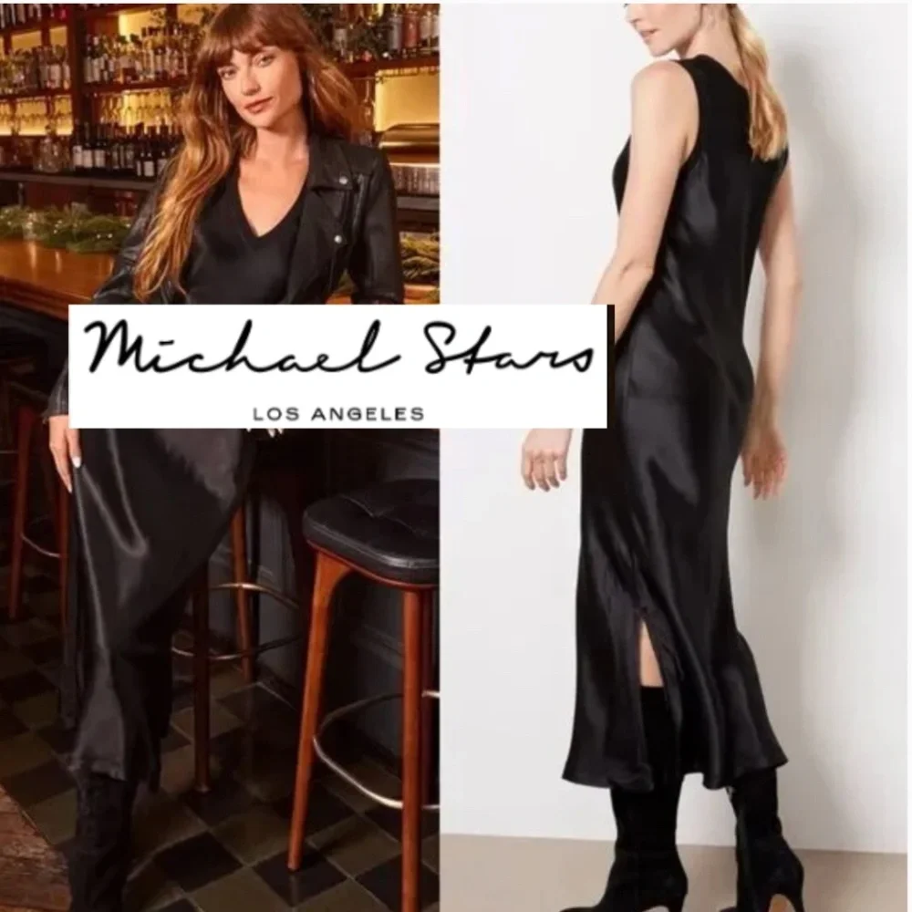 Michael Stars Randi slip midi dress, XS, GD1066 - Picture 1 of 8